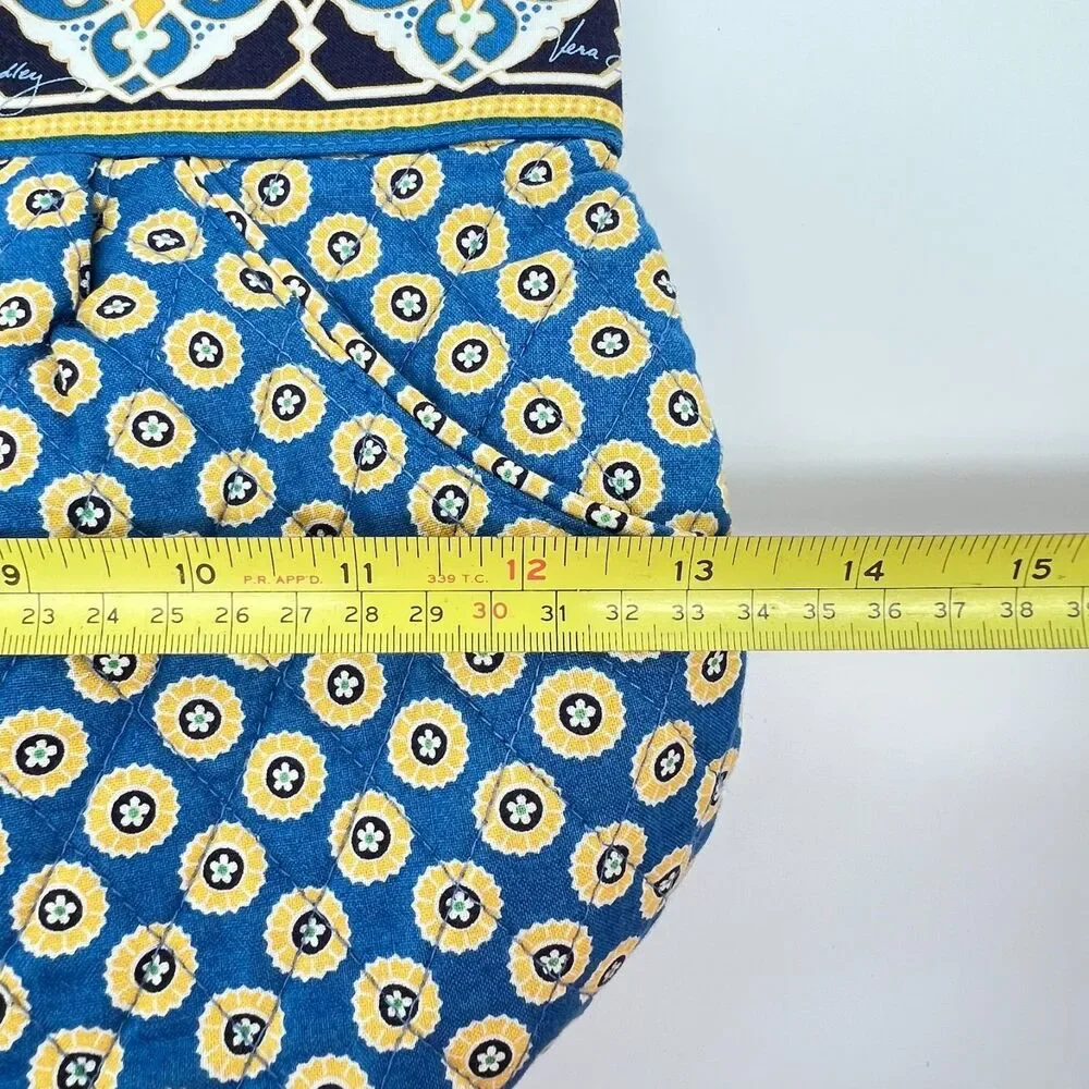 Vera Bradley Purse Riviera Blue Morgan Shoulder Tote Bag Retired 2008 Quilted